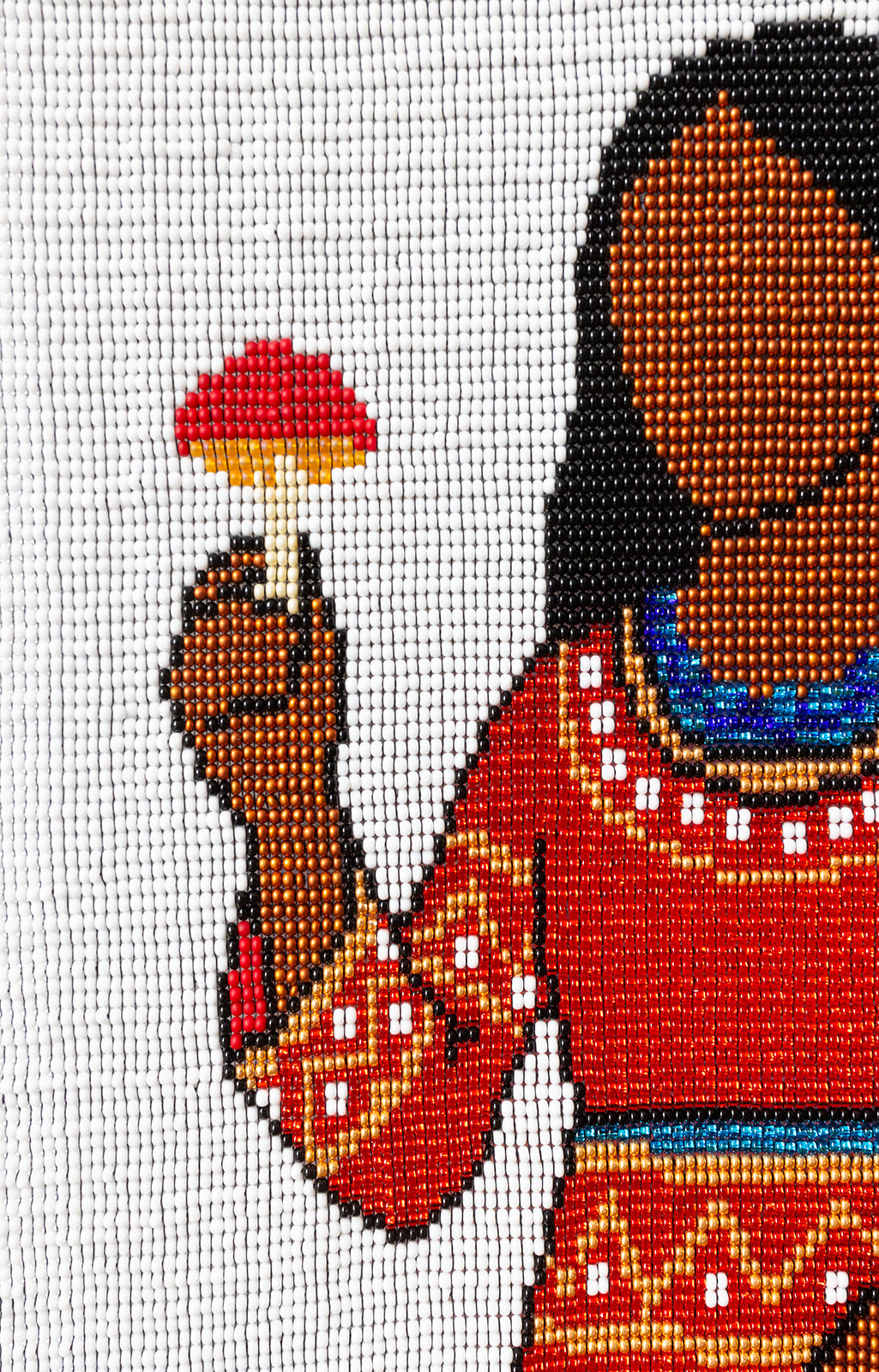 Field Mushroom-Beaded Tapestry