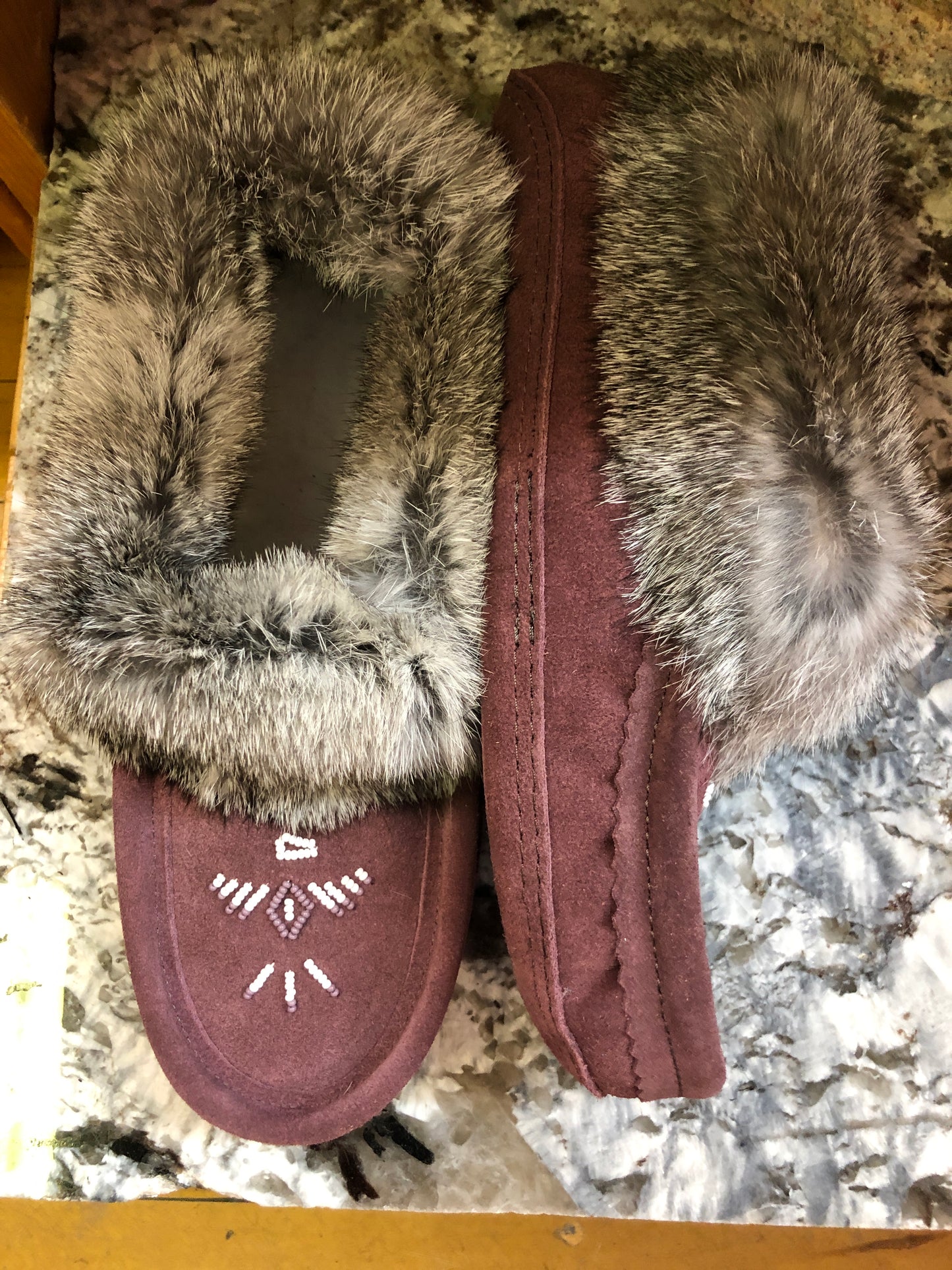 Classic Fur Moccasin-Plum