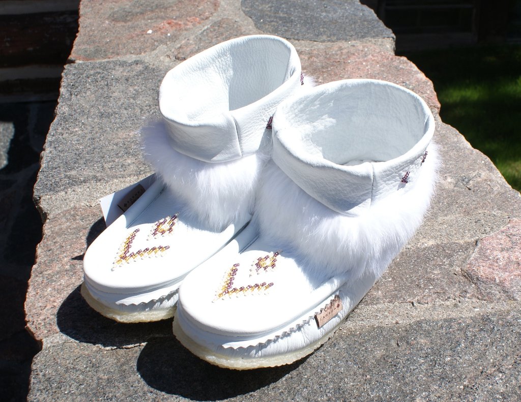 Mini Leather Mukluks-White