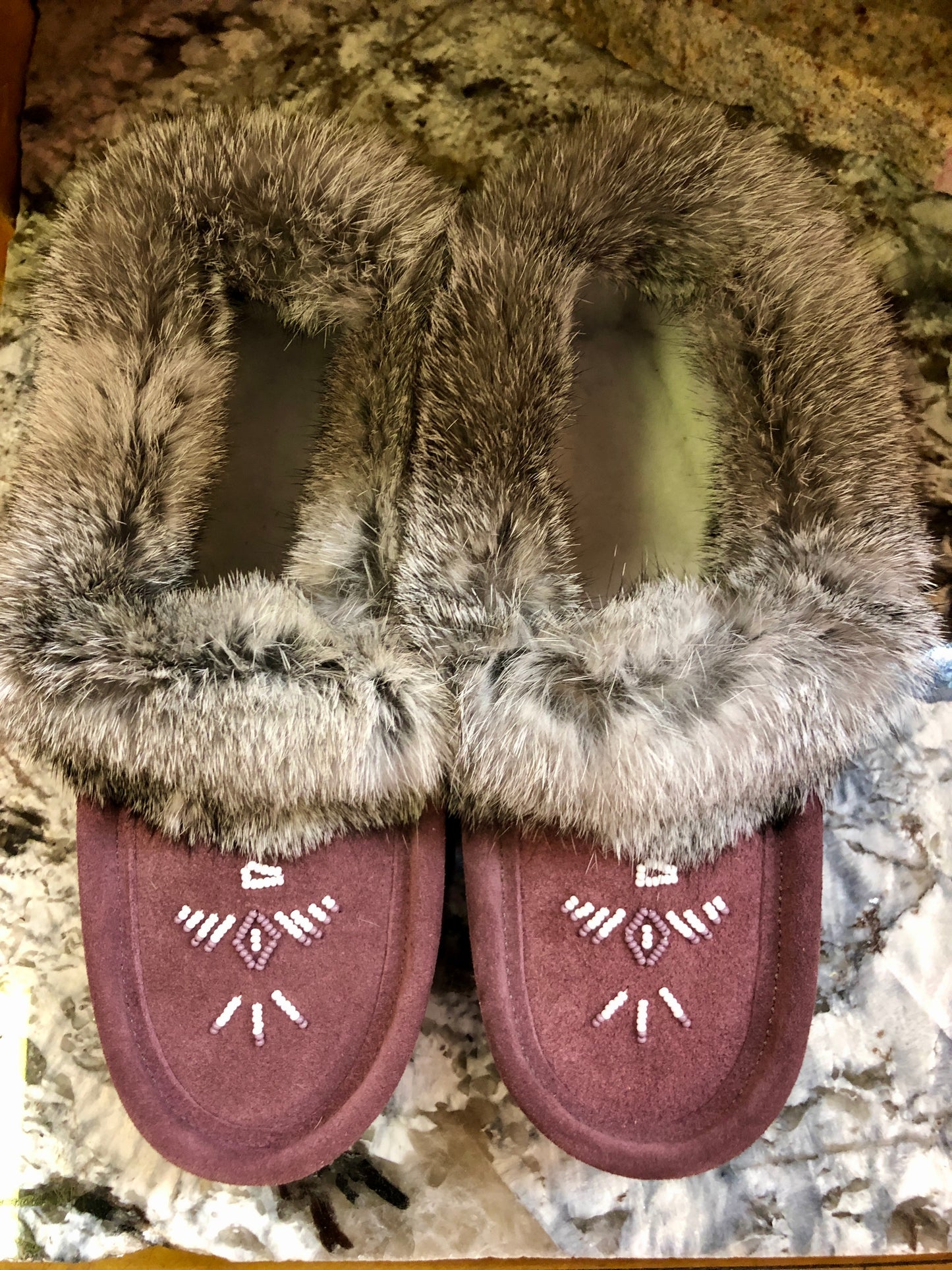 Classic Fur Moccasin-Plum