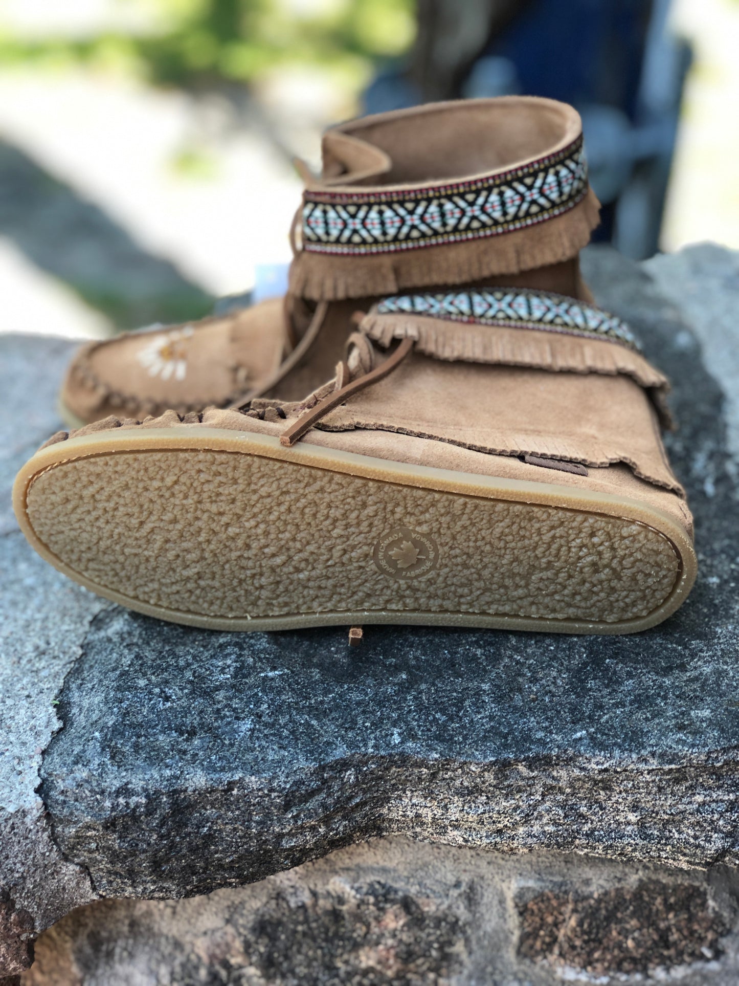 Beaded Village Style Bootie-Mocha Suede