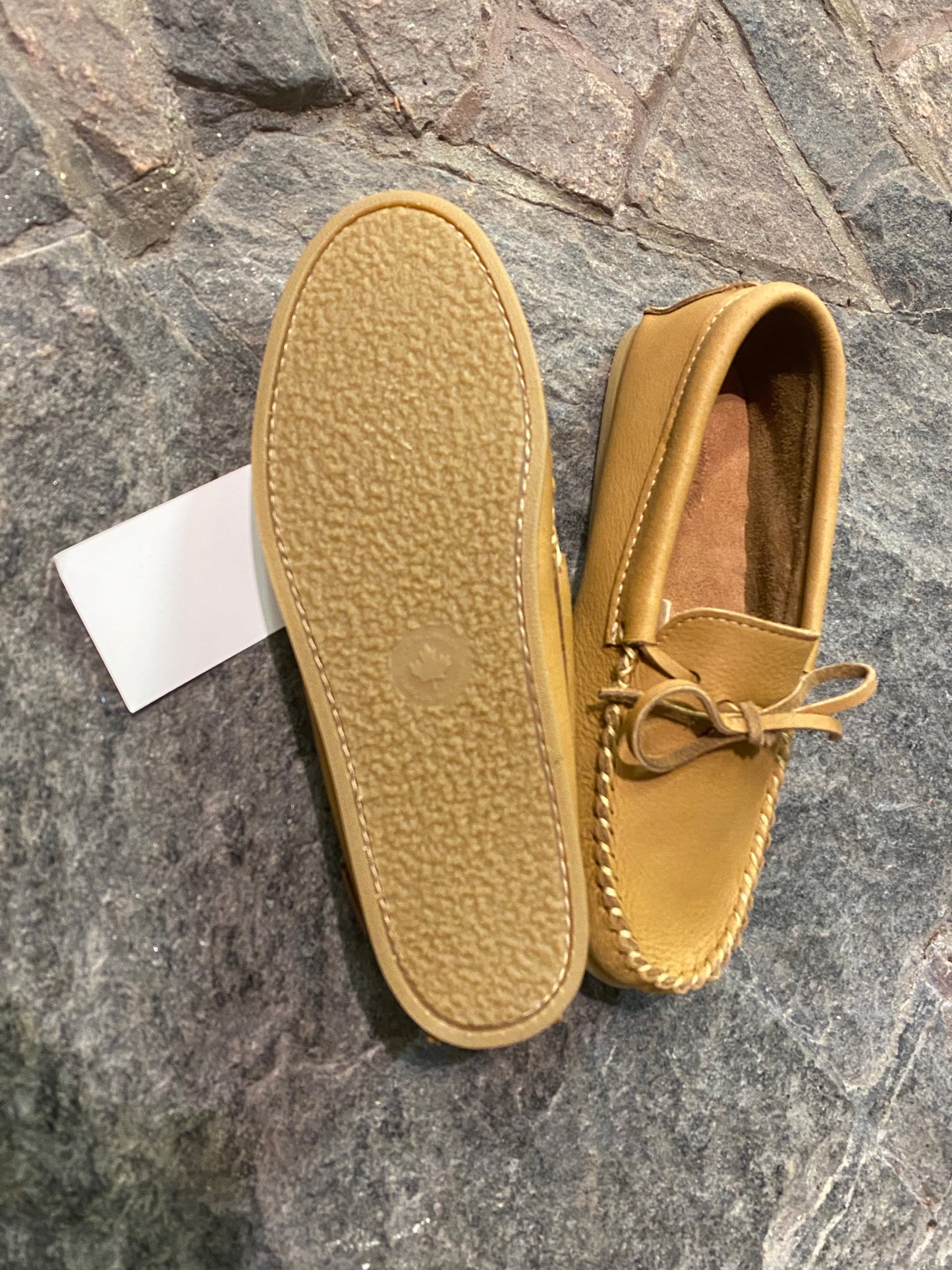 Men Rubber Soled Moose Hide Moccasins #13107