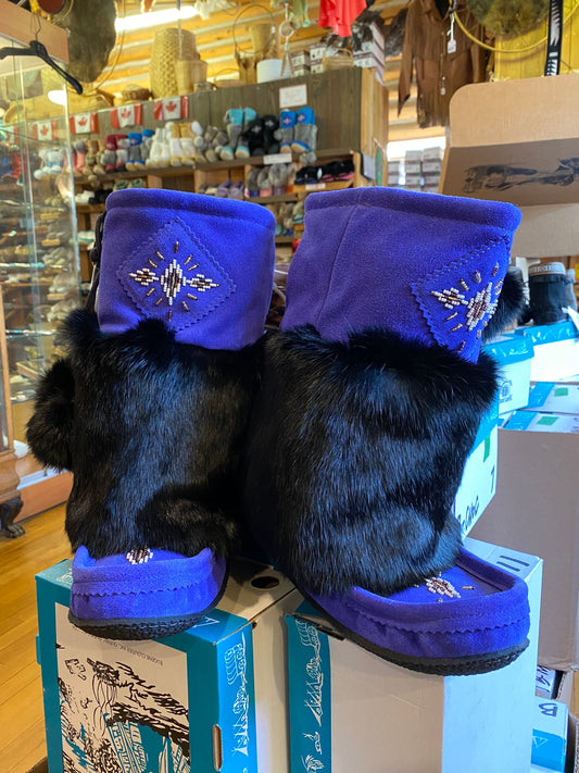 Royal Blue and Black Mukluks