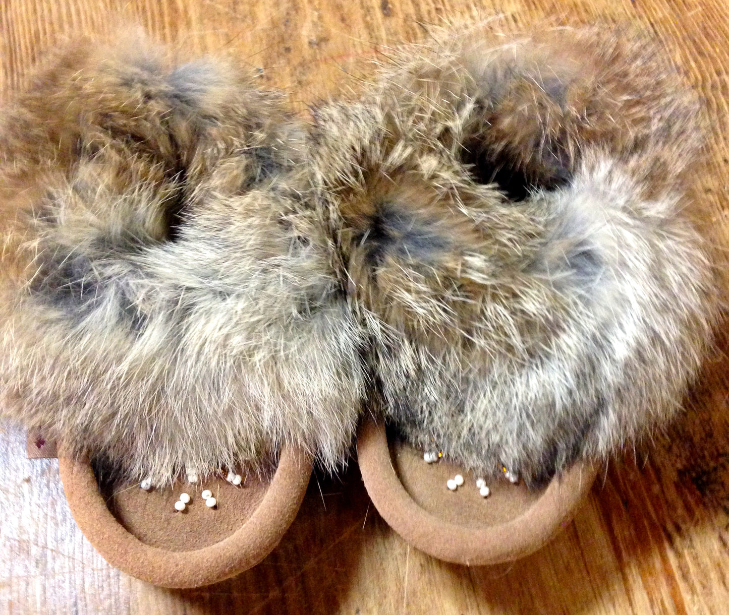 Classic Children's Suede Rabbit Fur Moccasin