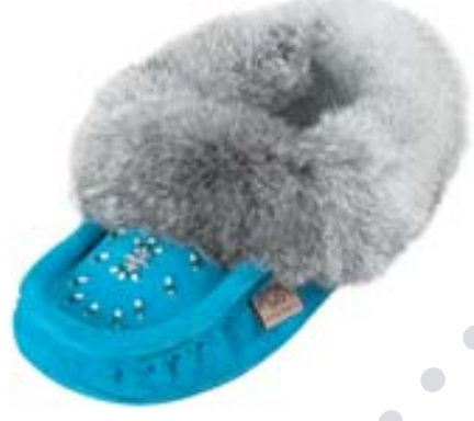 Aqua Ladies Classic Fur Moccasins