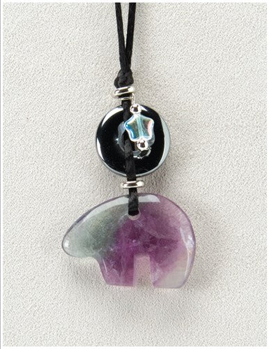 Fluorite Bear Necklace