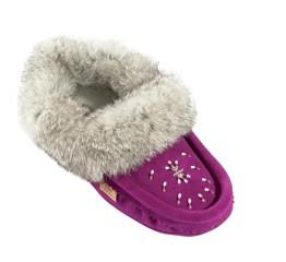 Violet Ladies Classic Fur Moccasins