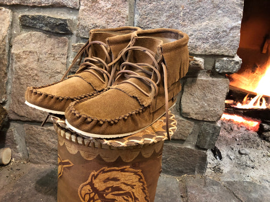 Mens Hi-Top Boot in Dark Tan Suede