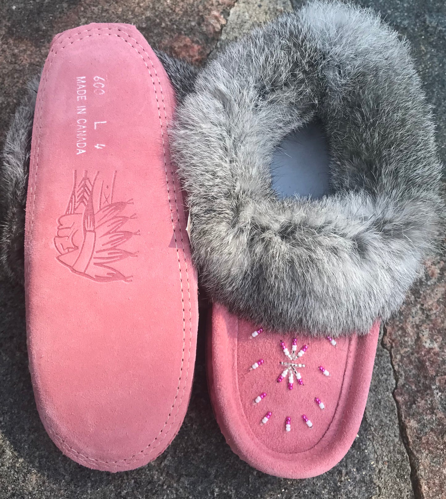 Pink Classic Fur Moccasins