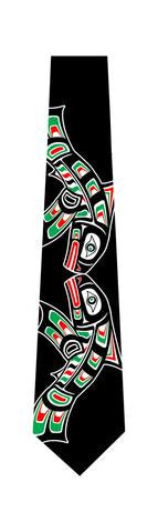 Salmon Silk Tie by Wade Baker-Black