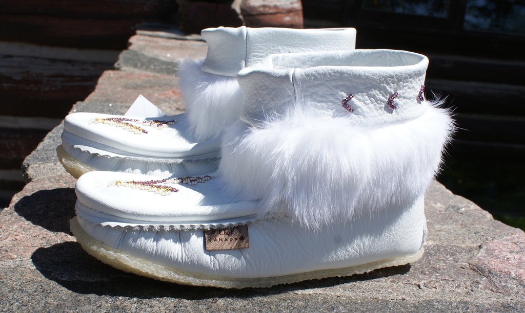 Mini Leather Mukluks-White