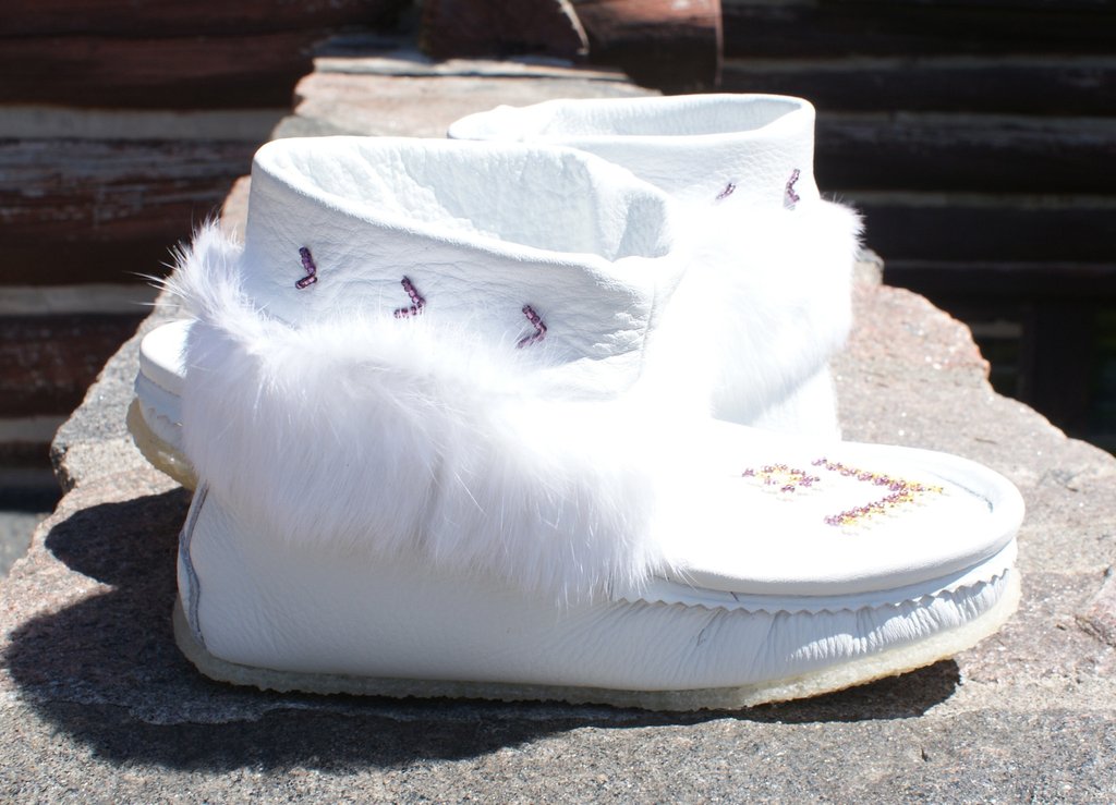Mini Leather Mukluks-White