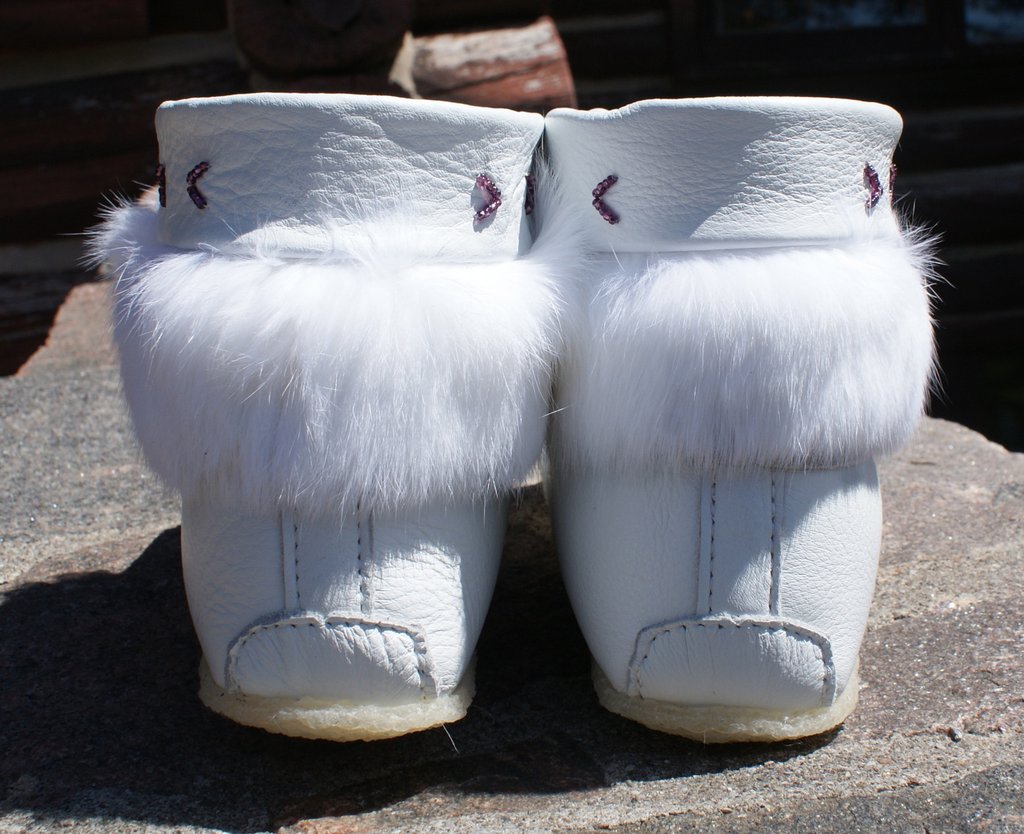 Mini Leather Mukluks-White