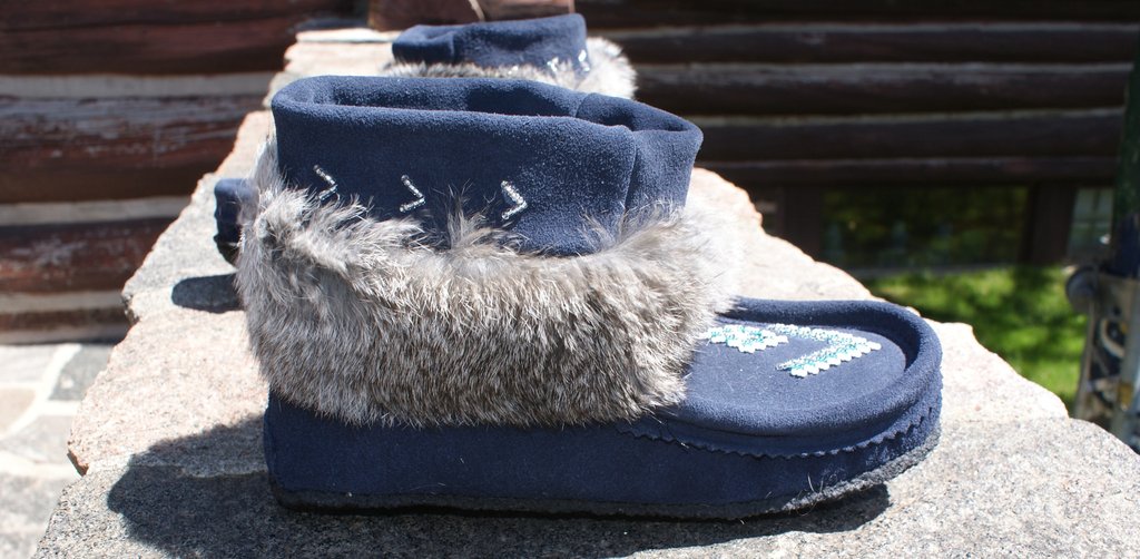 Mini Suede Mukluks-Navy Blue
