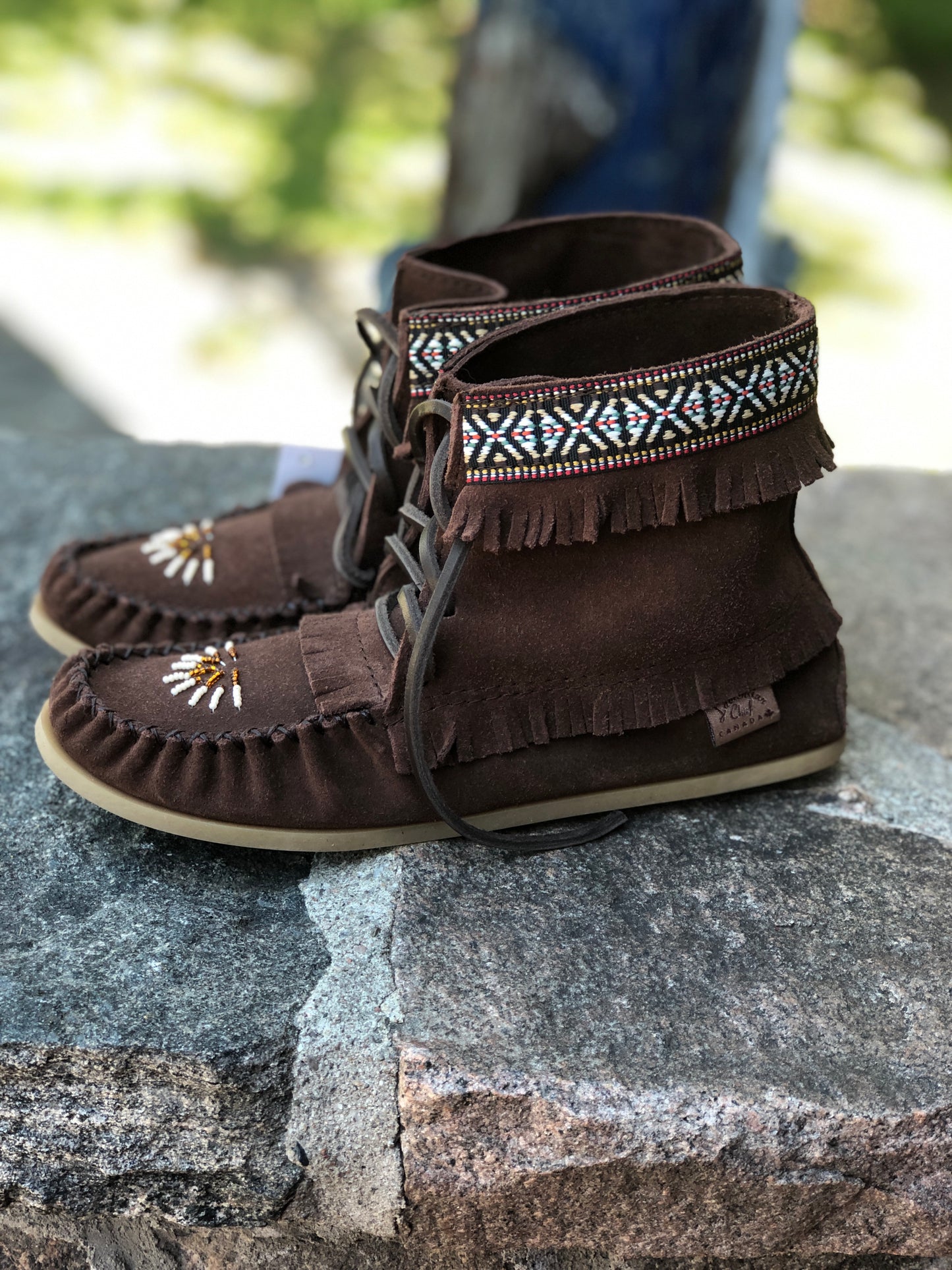 Beaded Village Style Bootie-Chocolate Suede