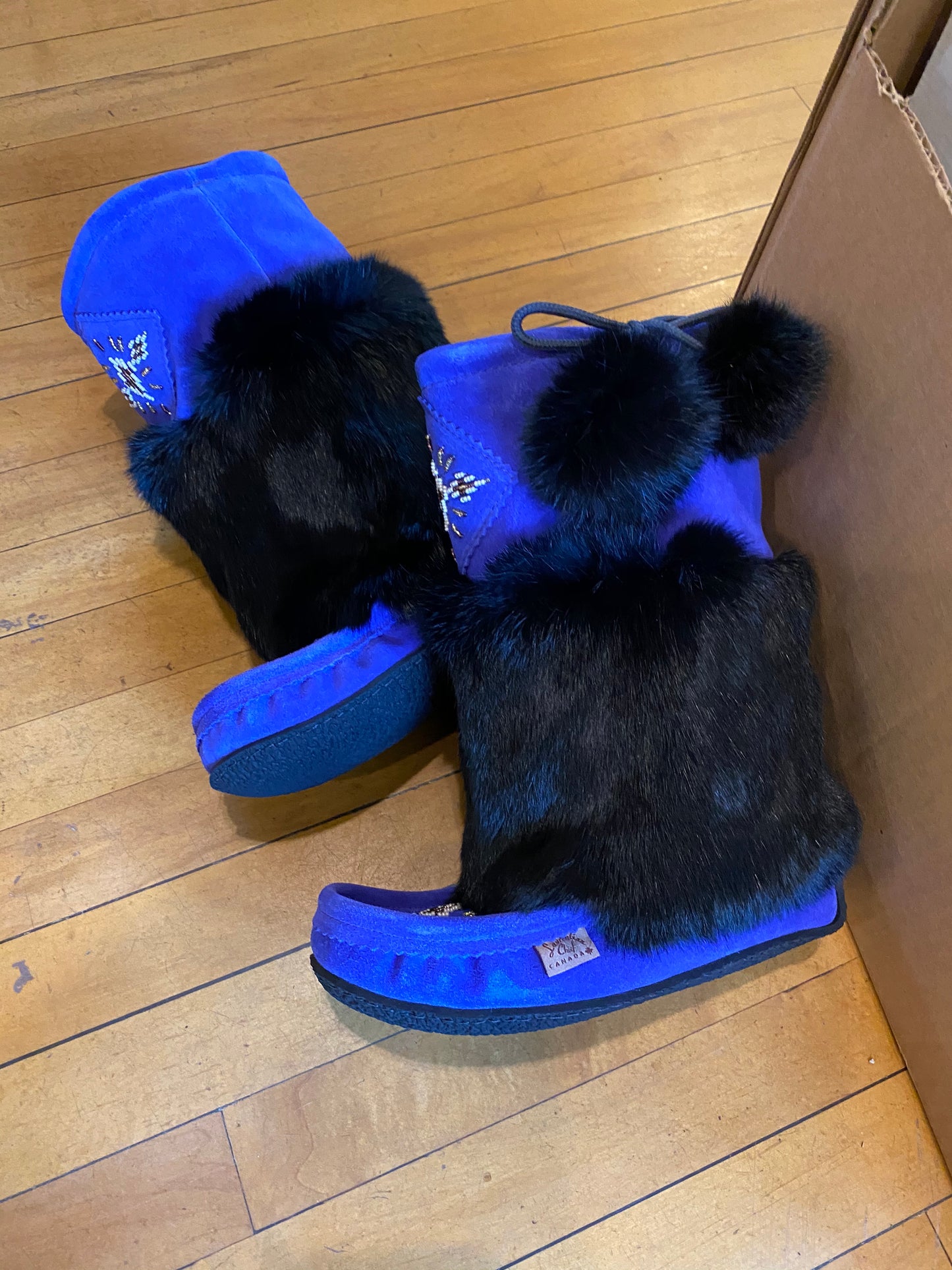 Royal Blue and Black Mukluks