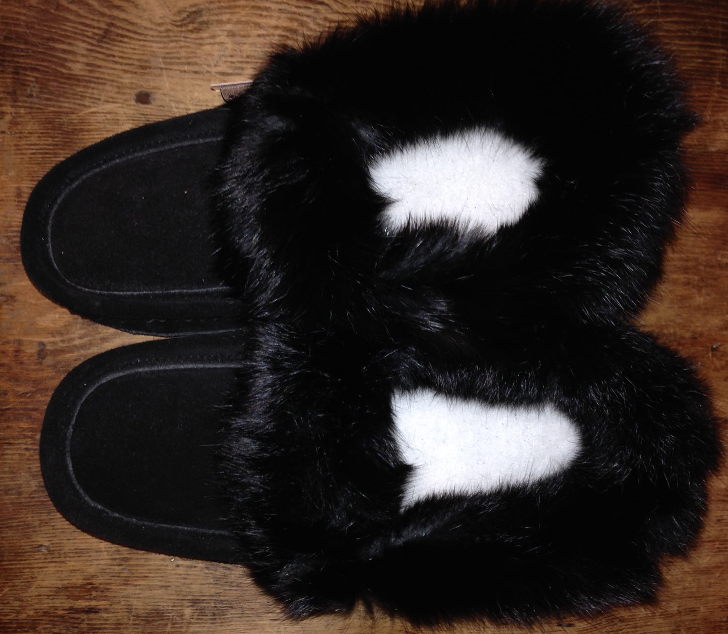 Mens Classic Rabbit Fur Suede Moccasin