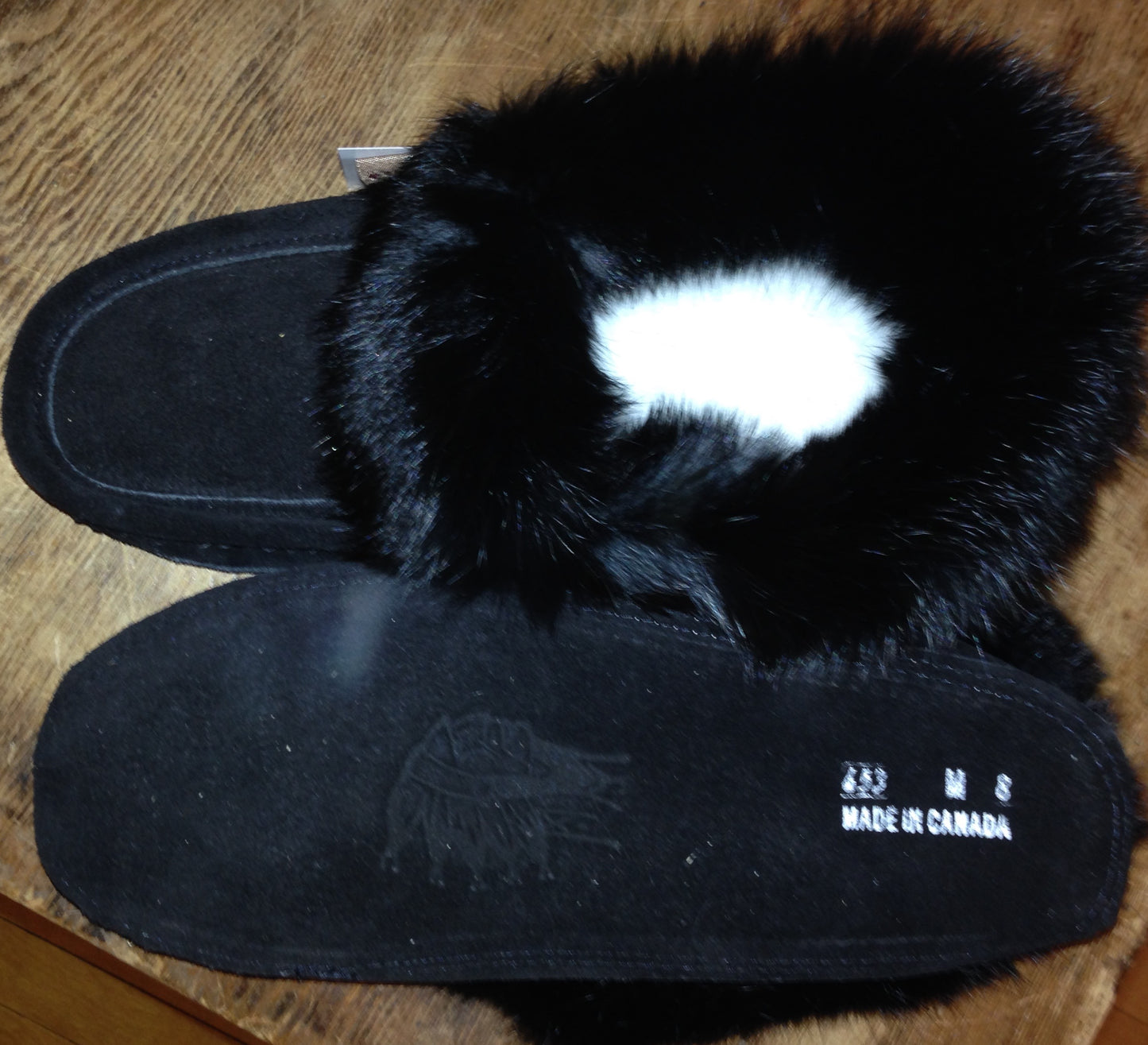 Mens Classic Rabbit Fur Suede Moccasin
