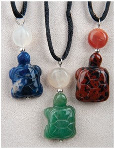 Carved Turtle Medicine Stone Necklace