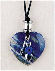 Lapis Heart Medicine Stone Necklace