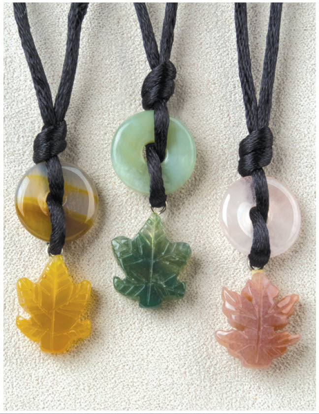Maple Leaf Medicine Stone Necklace