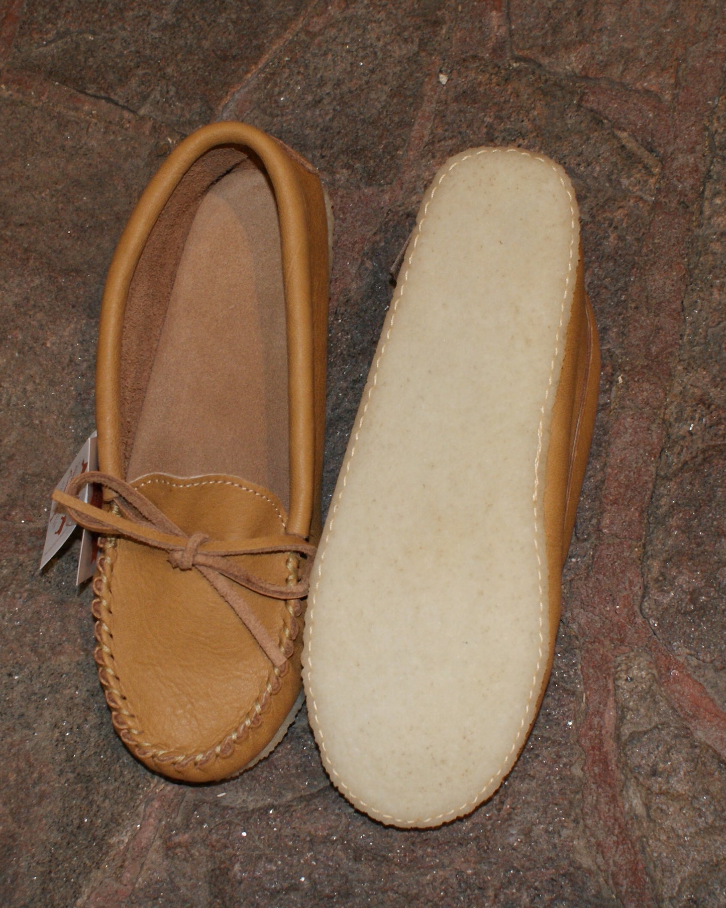 Ladies Rubber Soled Moose Hide Moccasins #13107