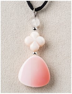 Pink Flower Medicine Stone Necklace