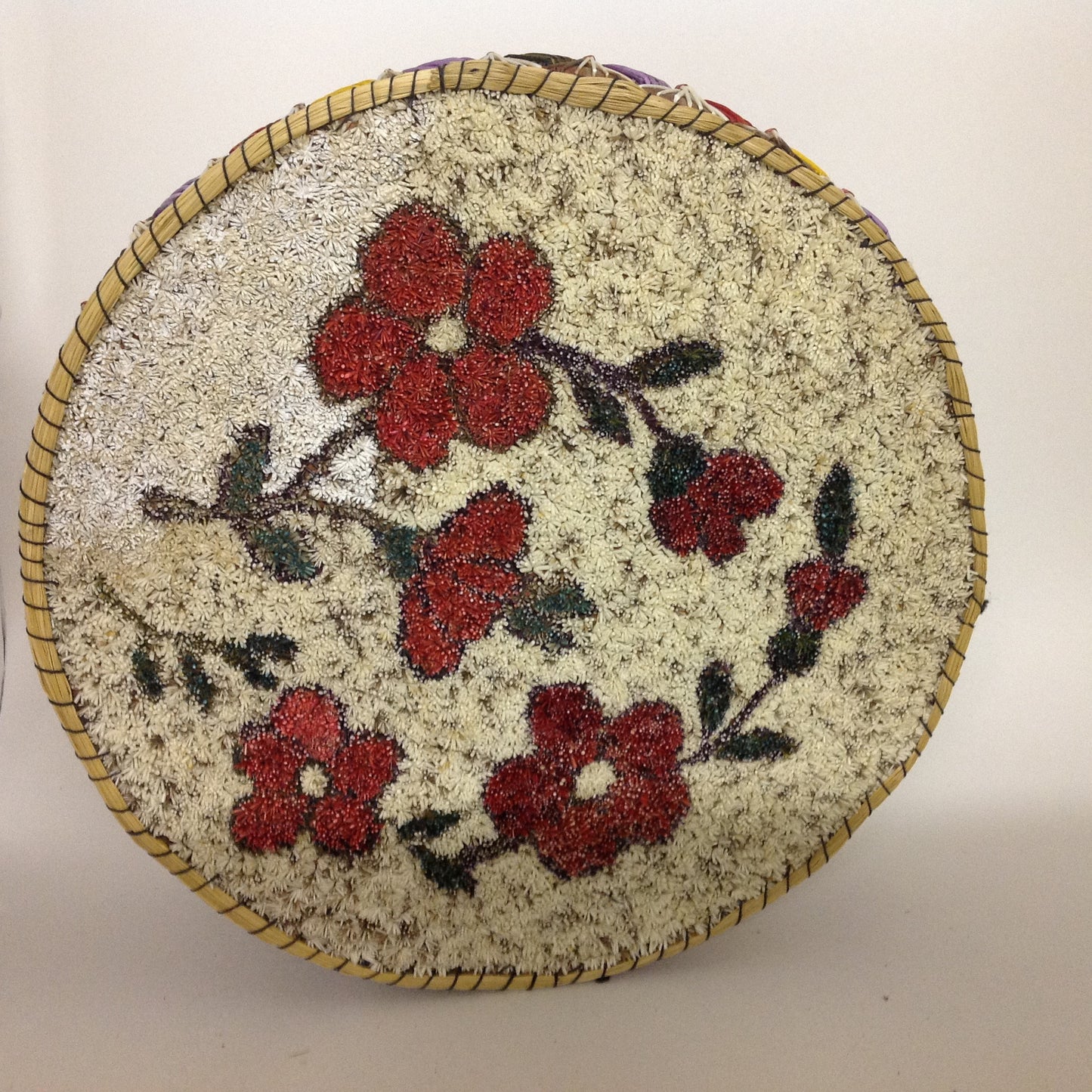 Red Flowers Tufted Quill Box