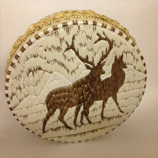 All Natural Buck and Doe, Extra Sweetgrass Quill Box