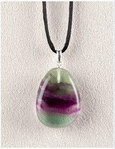 Rainbow Fluorite Drop Medicine Stone Necklace
