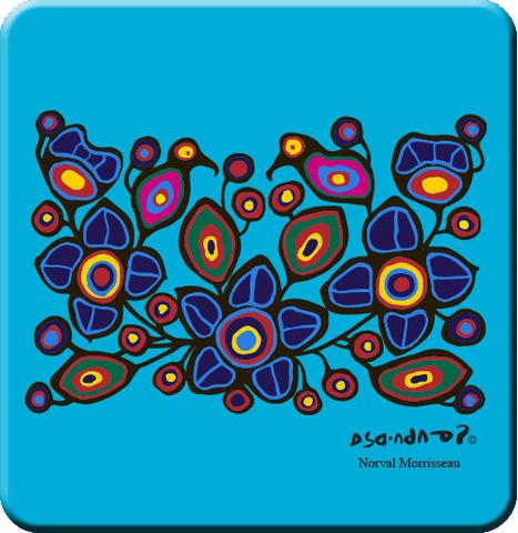 Flowers and Birds by Norval Morrisseau Coasters