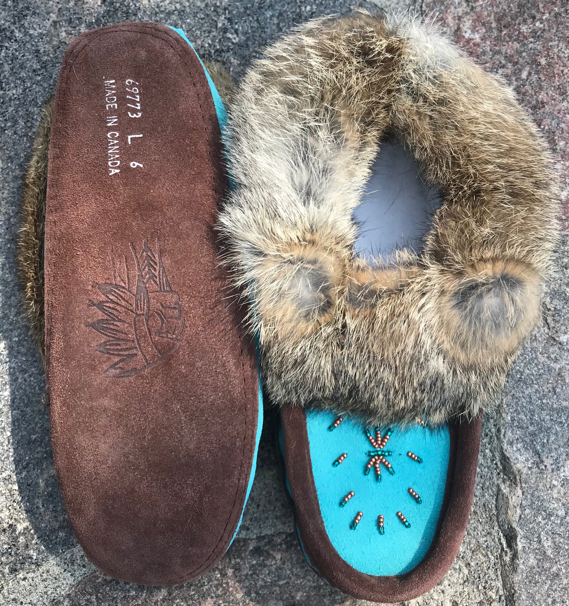Turquoise moccasins top