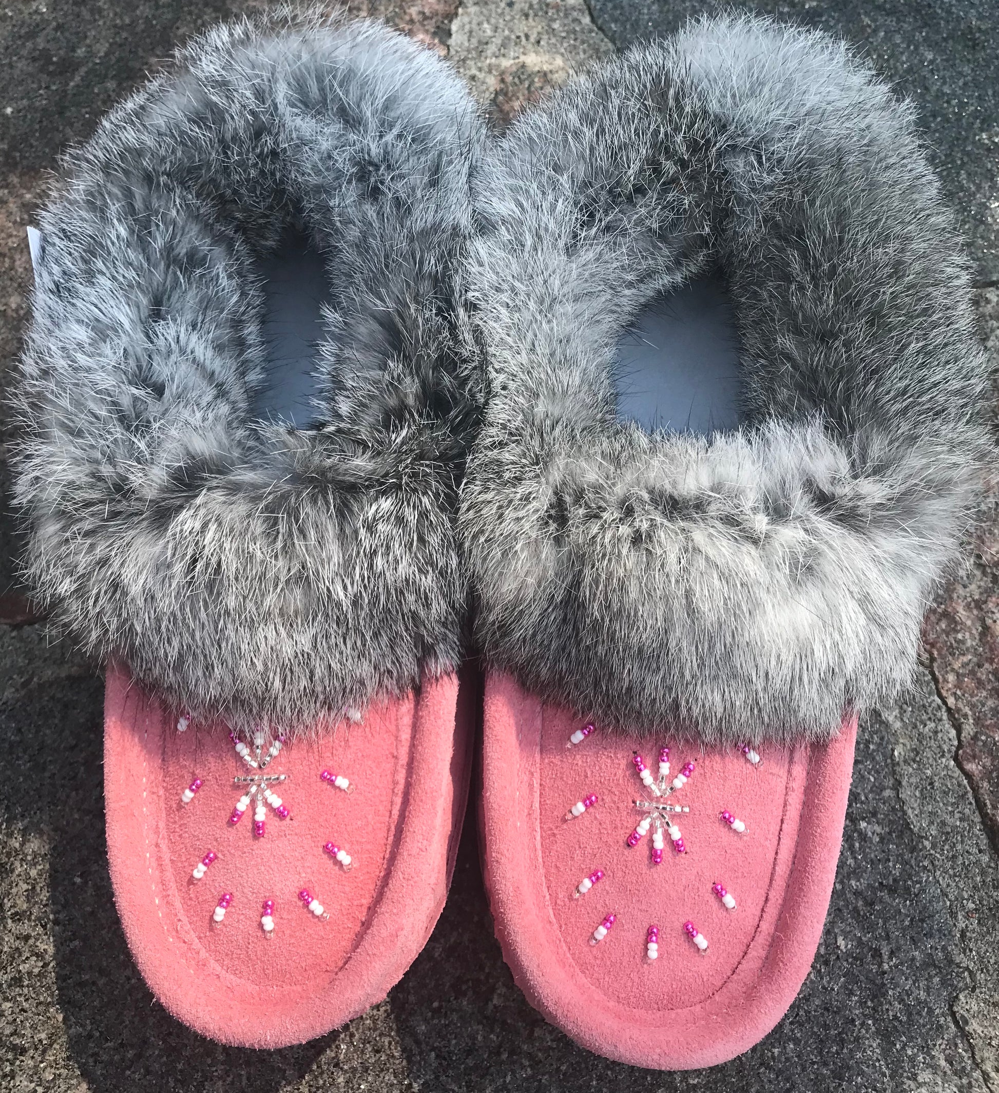 Pink moccasin slippers on sale